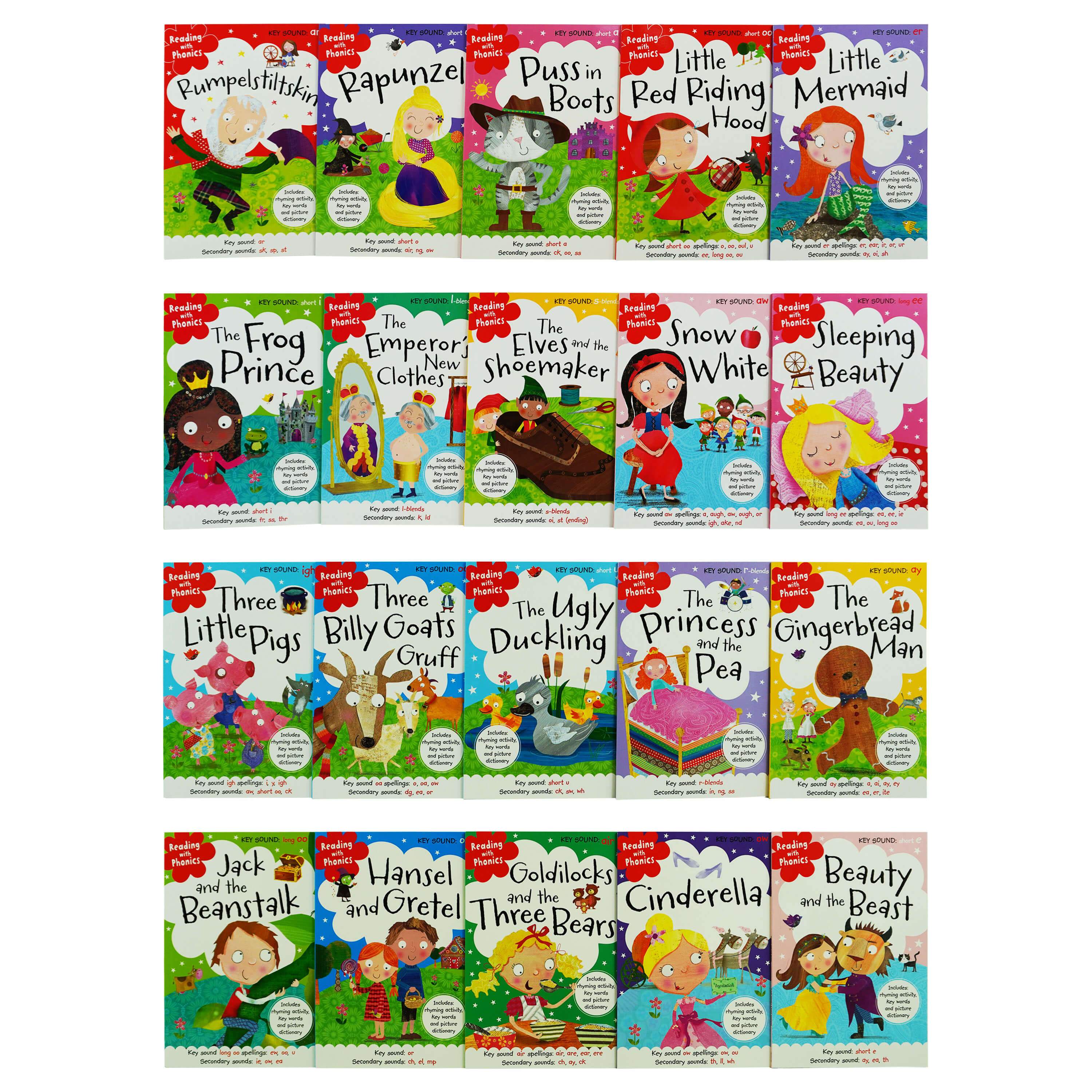 Reading with Phonics Fairy Tale Collection 20 Books Box Set