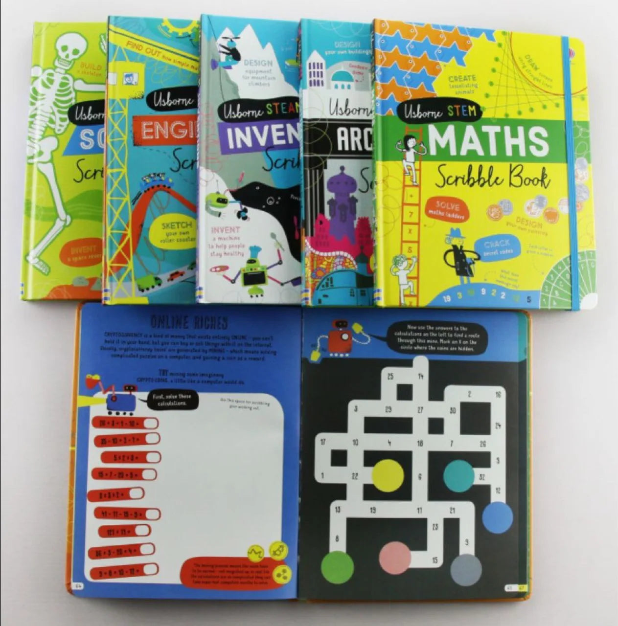 Usborne Stem Maths Science U Club Junior Technical Enlightenment Balloon Hardcover 6 Volumes