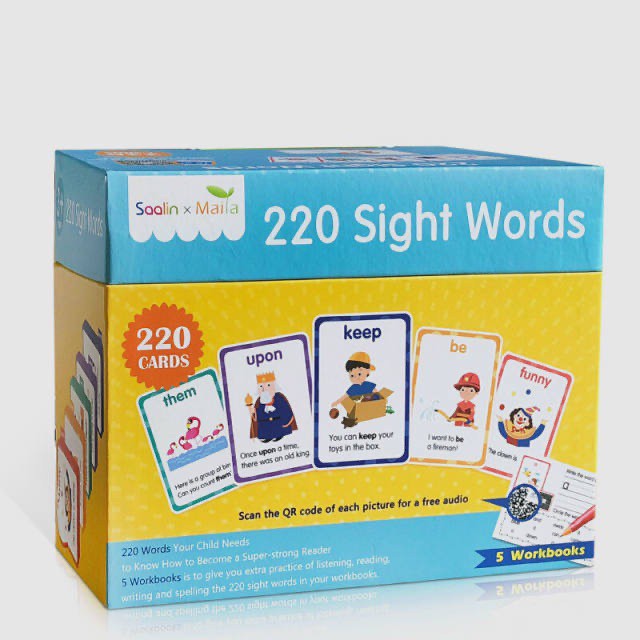Saalin 220 Sight Words Flash Cards Set Free Sight Wrods Worksheet