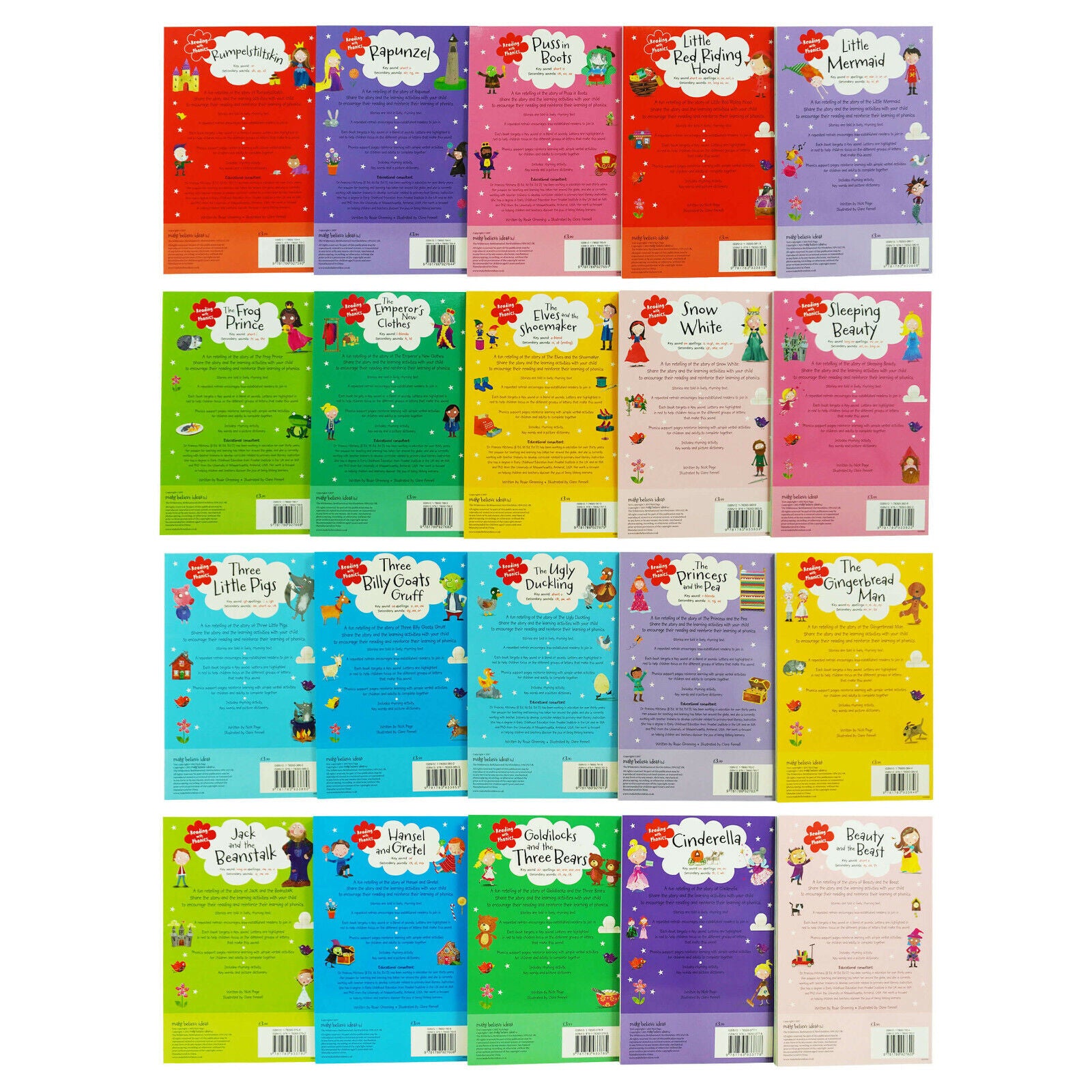 Reading with Phonics Fairy Tale Collection 20 Books Box Set