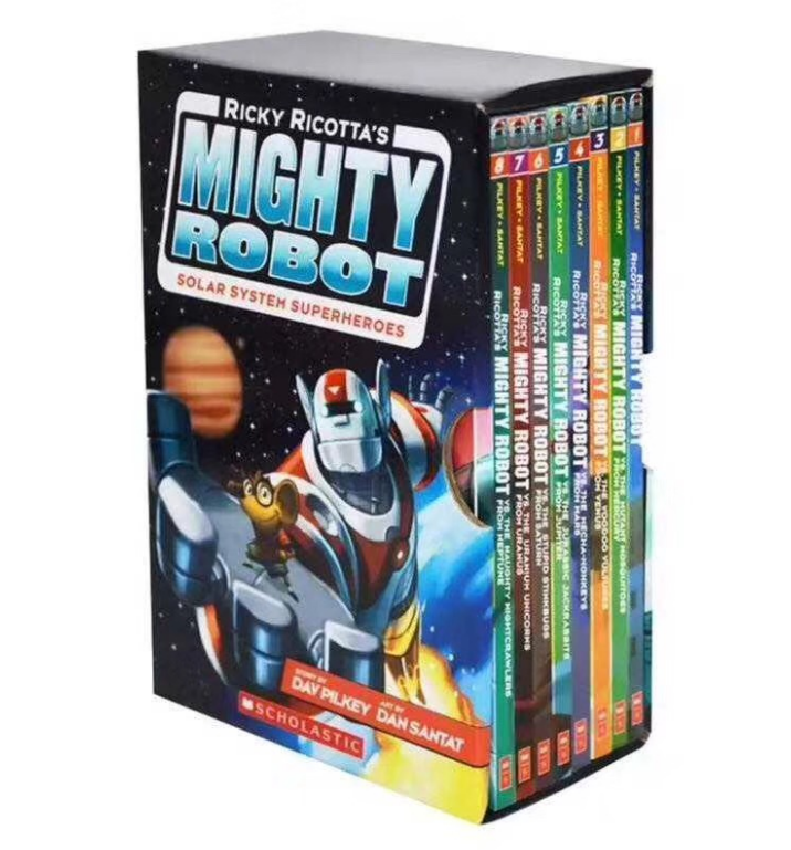 Ricky Ricotta's Mighty Robot by Dav Pilkey & Dan Santat 9 Books Collection Set - Ages 7-9 - Paperback